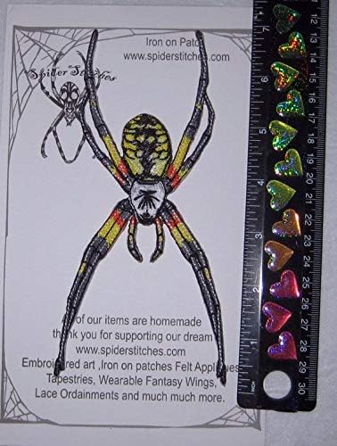 כתיבת מוזהבת אורג אורג עכביש Argiope Aurantia גותית גותית עכביש עכביש ברזל על תיקון