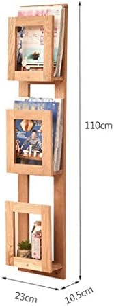 מדף קיר XJJZS - קיר תלוי 3 מחזיק קובץ שכבה - מתלה מגזינים עץ רכוב על קיר ， 110x23 סמ