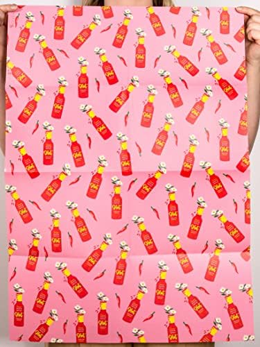 מרכזי 23 צבעוני גלישת נייר לנשים-6 גיליונות של כיף מתנה לעטוף עם תגים-חם רוטב בקבוקים-צ ' ילי רוטב-אדום צהוב