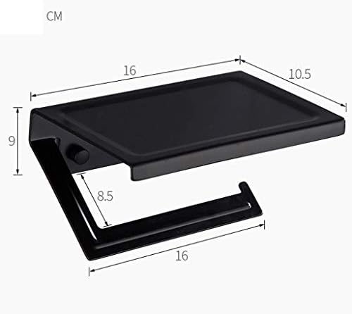 מחזיק נייר טואלט שחור של SXNBH - מחזיק נייר טואלט אנטי -שוסט עם מדף אמבטיה מדף