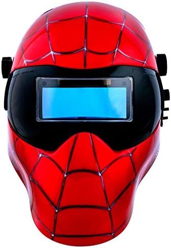 שמור פייס קסדת ריתוך רך או אוטומטית Spiderman Gen y - מכסה רתך לראיית ראיית אוזן לאוזן עם מסכת צפייה בגודלה
