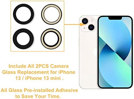החלפת עדשת זכוכית מצלמה אחורית אחורית לאייפון 13 ואייפון 13 מיני עם כלי תיקון