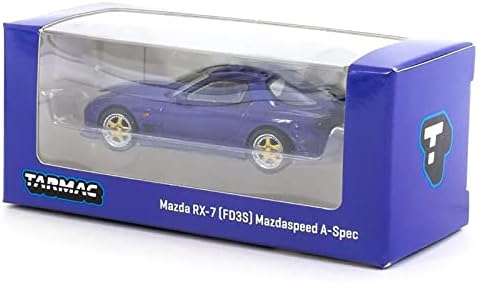 MAZDA RX-7 FD3S MAZDASPEED A-SPEC RHD תמים כחול MICA Global64 Series 1/64 מכונית דגם Diecast מאת Tarmac Works