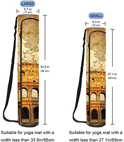 אדריכלות רומית עתיקה שקיות מזרן יוגה עם רוכסן מלא תיק נשיאה לנשים גברים, מנשא מזרן יוגה תרגיל עם רצועה מתכווננת