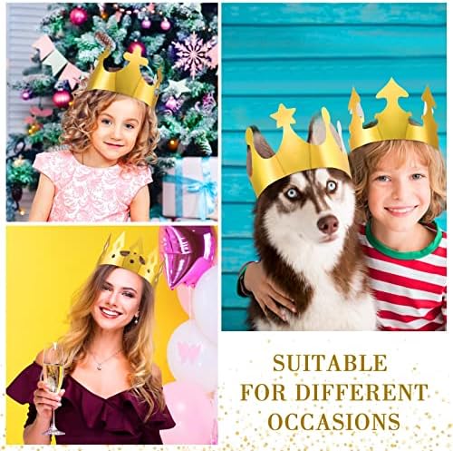 200 יחידות זהב נייר כתרים בתפזורת זהב נסיכת מלך כתר מסיבת כובעי לילדים מבוגרים יום הולדת קישוט