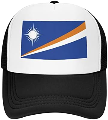 דגל של איי מרשל גברים ונשים מוצק צבע מעוקל ברים ברווז לשון כובע, קלאסי מעוקל ברים בייסבול כובע,