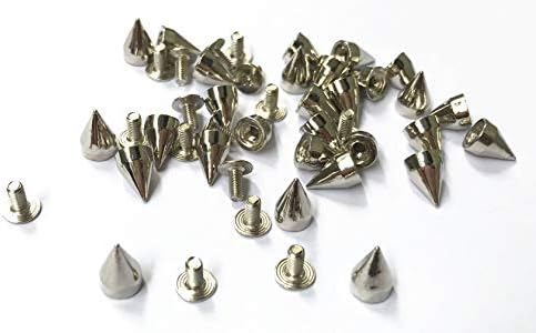 Bullet Spike, 100 ערכות חרוט כדורים ספייק ובורג מתכת חתיך לאחור לעור עור DIY