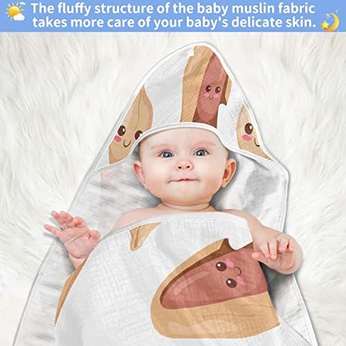 Vvfelixl מגבת עם מגבת ברדס תינוקות סופגים מגבות לתינוקות כותנה מגבת רחצה רכה לתינוק, פעוט 35x35in אוכל