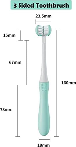 מברשת שיניים ליויו 3 צדדית, מברשת שיניים לאימוני שיניים לתינוק משולש זווית לטיפול אוראלי לפעוטות מברשות שיניים