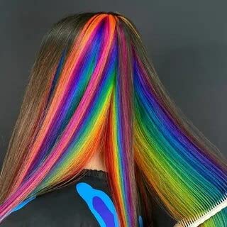 20 חבילה צבעוני מסיבת הבהרה קליפ שיער הרחבות עבור בנות 20 סנטימטרים רב צבעים ישר שיער סינטטי נוכריות במסיבה