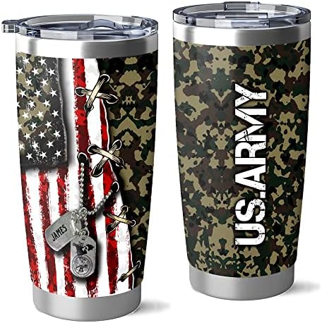 חנות ישירה צבא דגל אמריקאי מותאם אישית שם כוס לחייל, ארצות הברית דגל נסיעות קפה כוס לגברים ונשים