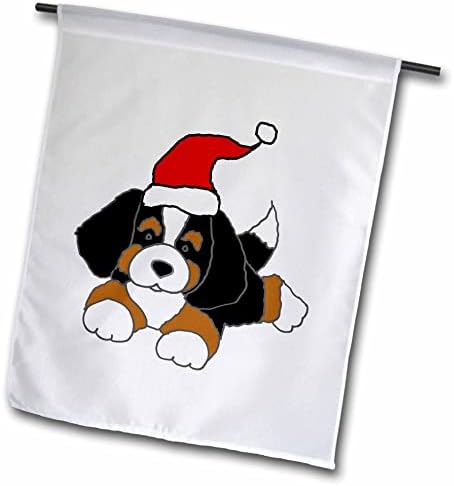 3 רוז מצחיק ברנזה הר כלב גור ב סנטה כובע חג המולד - דגלים