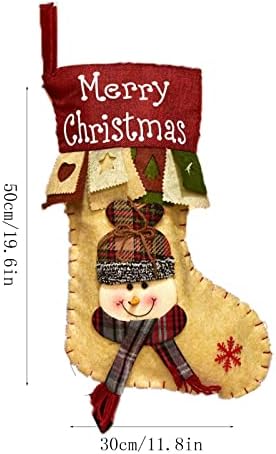 LXBnky חג המולד גרביים גדולים משובצים עם שקית מתנה של גרב גרב קטיפה