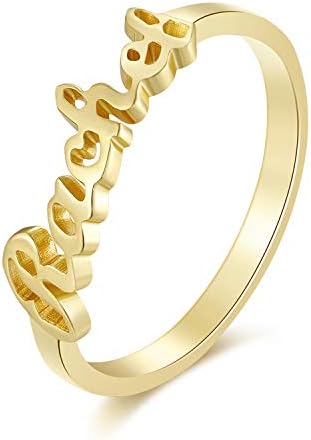 סטרלינג כסף אישית שם טבעת תפור לפי מידה עם כל שם הבטחת טבעת תכשיטי מתנה עבור נשים