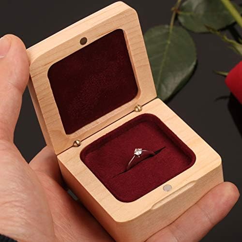 נייד מייפל טבעת תיבת עבור הצעה, אירוסין, חתונה, אוסף