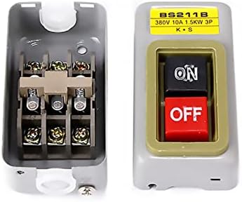 מתג כפתור בקרת חשמל DJDLFA מתג תעשייתי כפתור התחלה תלת פאזי תלת פאזי לחיצה על מתג BS216B 15A 2.2KW