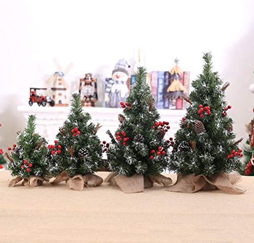 AMOSFUN מיני מלאכותי עץ חג המולד הטוב ביותר הבחירה הקישוט לחג המולד 35 סמ פשתן עץ אורן לחג המולד