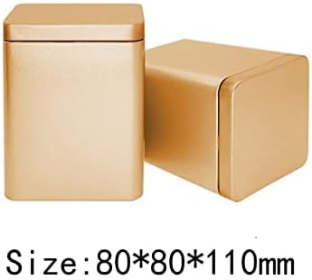 6 יחידות 8 * 8 * 11 סמ פחיות תה אריזת מתכת מרובעת קופסת אחסון קופסת קופסת פח קטנה