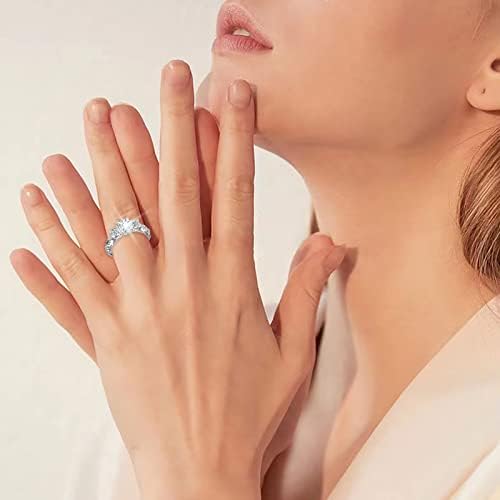 2023 חדש יהלומי סט מתכת טבעת עם יהלומים פשוט תכשיטים פופולרי אביזרי חרדה טבעת לנשים גודל 4