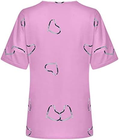 צמרות כתף קרה של Narhbrg לנשים קיץ אמא אופנה מודפסת חולצות חולצות רופפות שרוול קצר נערות נערות חולצות