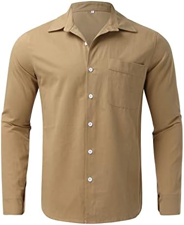 XXBR Mens Mens חולצות סתיו כפתור למטה שרוול ארוך צווארון צווארון חולצה מזדמנת חולצה פורמלית חולצה עם כיס