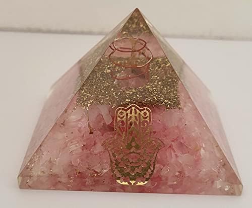 Sharvgun פירמידה אורגוניט ורד קוורץ אבן יוגה בודהה הגנה אנרגיה שלילית ריפוי גביש אבן חן אורגון פירמידה