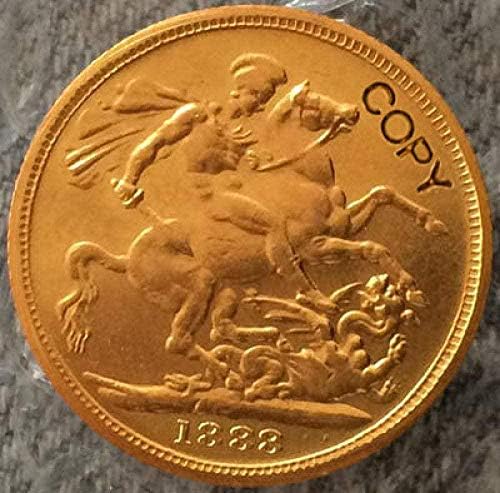 מצופה זהב 24-K מצופה 1888 מטבעות בבריטניה העתק מתנות קופיקציה