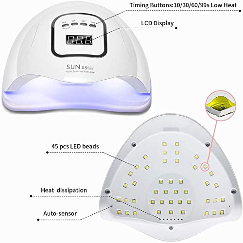 Duoyi Eu 120W LED UV מנורת ציפורניים ג'ל פולנית ריפוי מקצועי פולני מניקור פדיקור פדיקור מייבש