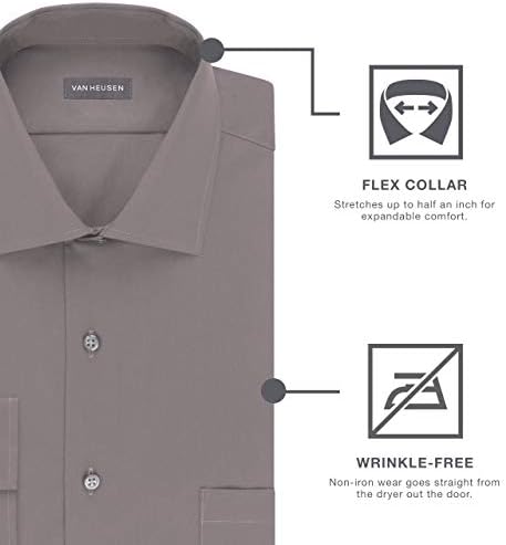 חולצת שמלת גברים של ואן הייוזן בדיקת צווארון Flex Collar בכושר רגיל