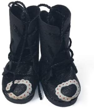 סטודיו 1 מגפי עור PU 1 פייר עבור BJD 1/6 בובות נעליים עבור Blythe licca JB Doll Mini Boot 3.2 סמ נעליים שחורות