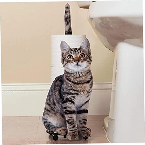מחזיקי נייר טואלט מעצבים את החתול מתקן רקמות רול טואלט אורגינזר לשולחן מטבח מחזיק נייר אפור
