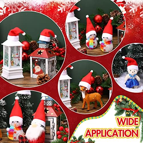 150 חתיכות מיני סנטה כובעי מלאכות קטן סנטה כובעי חג המולד מיני יין בקבוק מחזיק לבן ואדום סנטה כובע חג המולד סוכריות