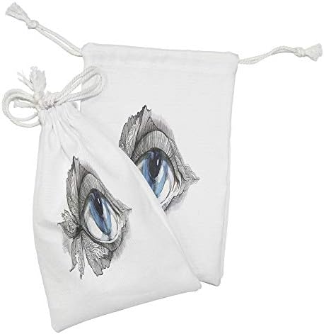 סט כיס עין של אמבסון סט של 2, עין אנושית מופשטת עם ריסים פרפר סגנון נשי סגנון חלומי, תיק משיכה קטן