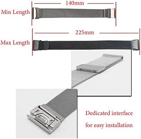 רצועה מגנטית של Adaara עבור Garmin Fenix ​​7x 3 HR 5X 6X 6 Pro 5 Plus Metal Milanese Watch Band