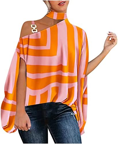 נשים אופנה חולצות קולר מוק צוואר קר כתף דולמן חולצות עטלף 3/4 שרוול מגזרת רצועת רופף קיץ חולצת טי