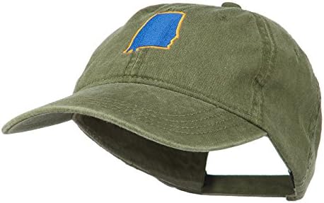 E4Hats.com מפת המדינה אלבמה מכסה שטוף רקום