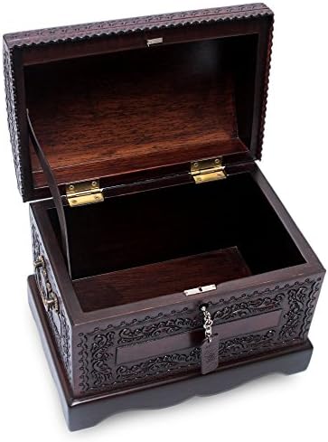 קופסת תכשיטים מעץ ועור קולוניאלי נוביקה, 'אוצר קולוניאלי'חום