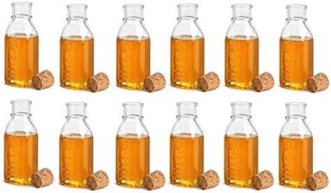 נקפונאר 12 יחידות 8 עוז בקבוקי דבש זכוכית ריקים עם פקק פקק-סגנון מוט