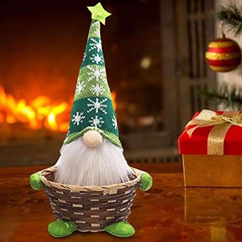 יאנגמיי חג המולד קישוט גמד סנטה קלאוס עם יד ארוג סוכריות סל-גמדים שולחן קישוט קישוט פירות אחסון סל עבור