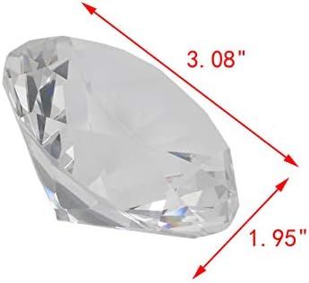 SufftureDisplays® גדול 3 1/4 אינץ 'יהלום זכוכית מלוטש על LED על מראה מואר מואר פלטפורמת תצוגה מפואר