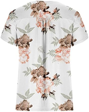 נשים חולצות קיץ שרוול כותרת מקרית חולצות בתוספת גודל פרחוני טוניקת חולצות קפלים פפלום נדנדה חולצות