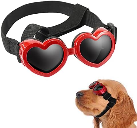 משקפי שמש של כלבים קטנים, משקפי כלבים עם רצועה מתכווננת, משקפיים מגניבים אטומים למים אטומים למים לגור וחתול