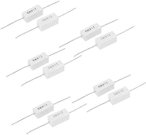 AEXIT 10 PCS נגדים קבועים 5W WATT 0.1 אוהם J CERAMIC CEMENT כוח נגדים בודדים נגד לבן