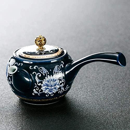 קומקום עם מסננת כחול -לבן חרסינה קומקום קרמיקה ערכת תה קומקום תה תה סיר תה סיר תה פשוט תה סיר יחיד