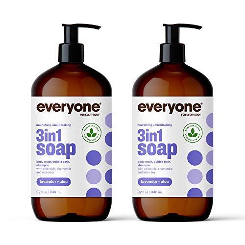 כולם לכל גוף סבון 3 ב -1, שטיפת גוף, אמבט בועות, שמפו, 32 אונקיה, לבנדר ואלוורה, ניקוי קוקוס עם תמציות צמחים