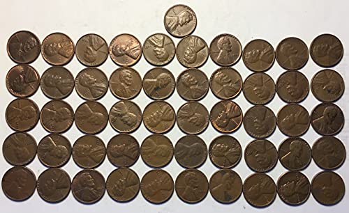 1955 P Lincoln Weat Cent Penny Roll Coins מוכר פרוטה מאוד בסדר