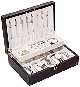 תיבת תכשיטים SCDHZP- קופסת תכשיטים - סגירת אבזם הצמד ומגנט עיצוב עור גדול עיצוב עור מארגן תכשיטים