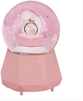 N/A טבעת יהלום יצירתי גלובוס שלג כדור קריסטל קופסת מוסיקה סיבוב קופסת חג המולד לקישוט ביתי Accssesory