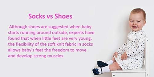 גרביים לתינוקות עם מרי ג'יין או נעל נעלי נעל - סוליות אחיזה ללא החלקה - 3 או 6 זוגות - כותנה