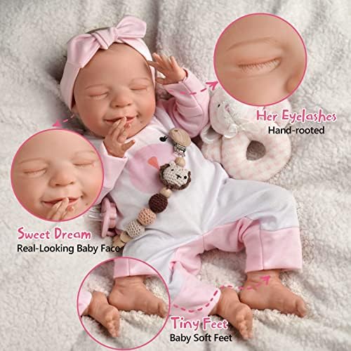 כמו בחיים נולד מחדש תינוק בובות-20-אינץ מתוק חיוך מציאותי-יילוד תינוק בובות מלא גוף ויניל שינה תינוקת אמיתי